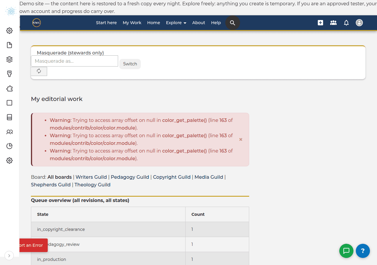 My editorial work is a work list by learning point, not a catalogue.